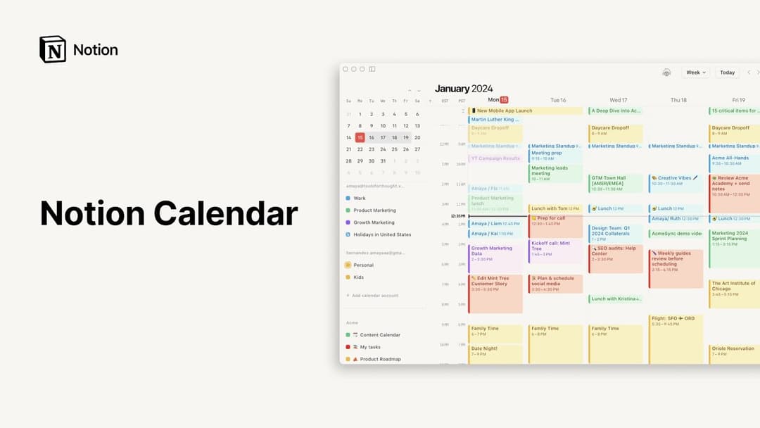 Criar uma conta do Notion Calendar