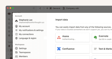 Importe projetos do Asana para uma experiência de trabalho compartilhada