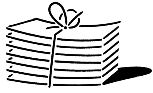 A stack of papers.
