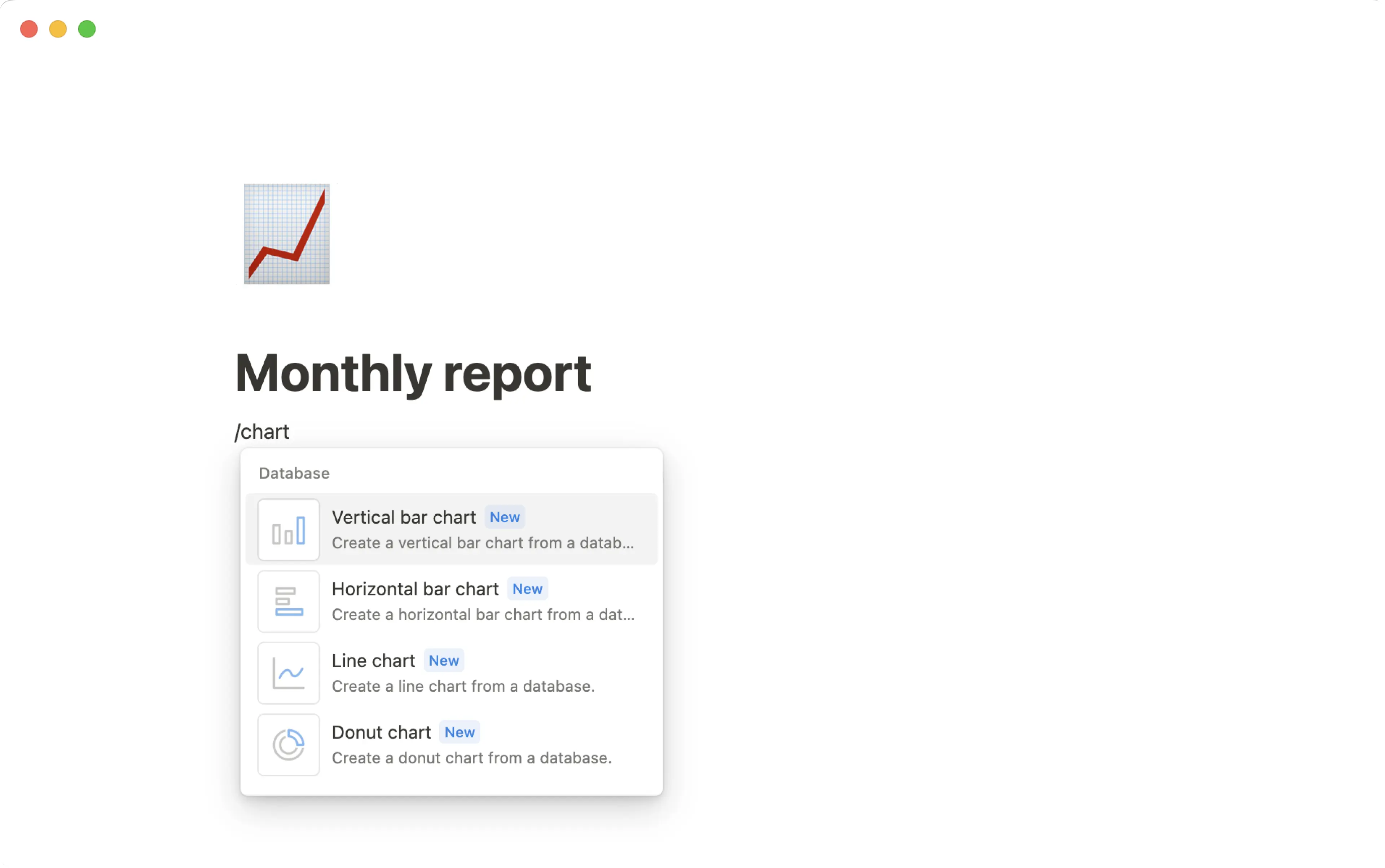 ca: gráfico de comando de barra oblicua