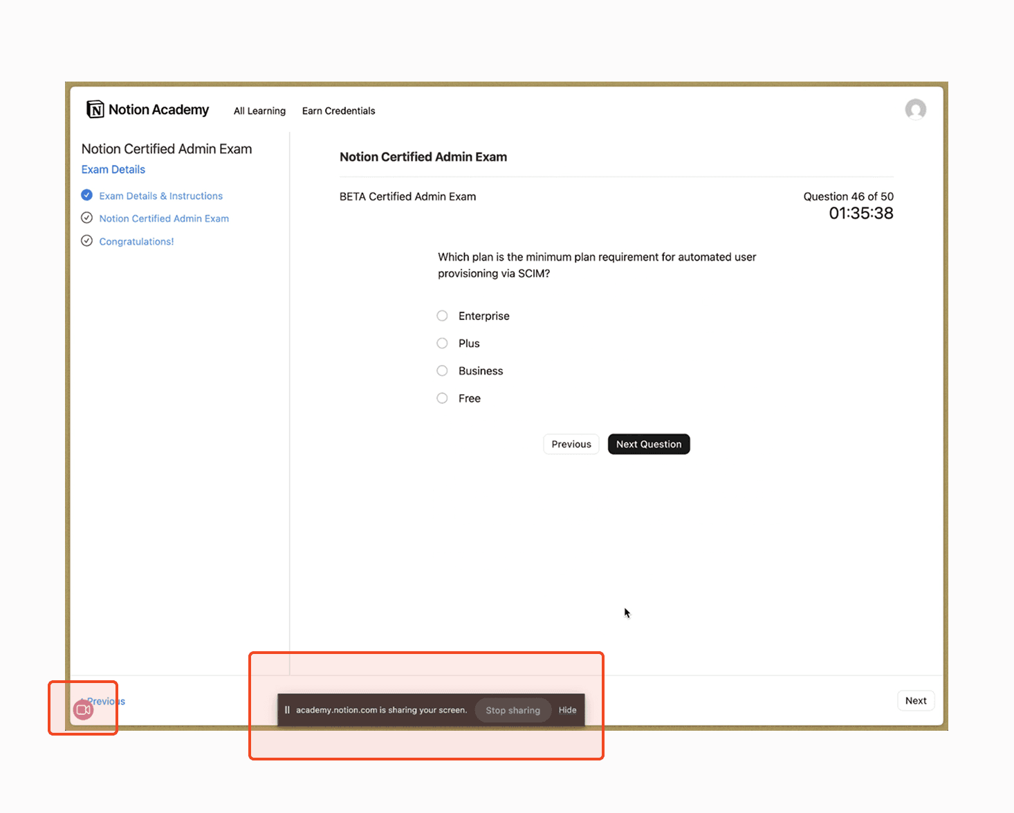 ca: examen supervisado