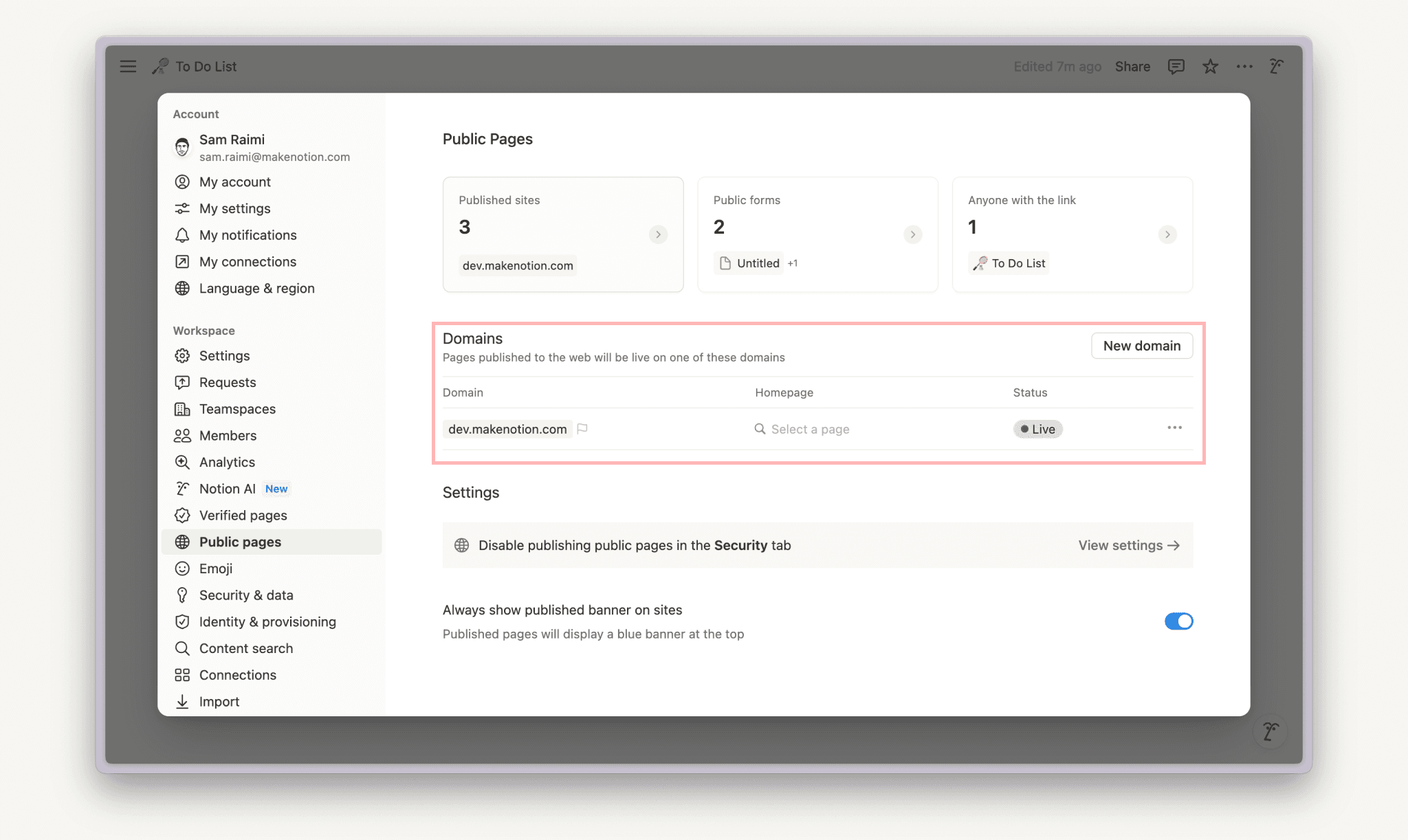 CA: Gestionar dominios