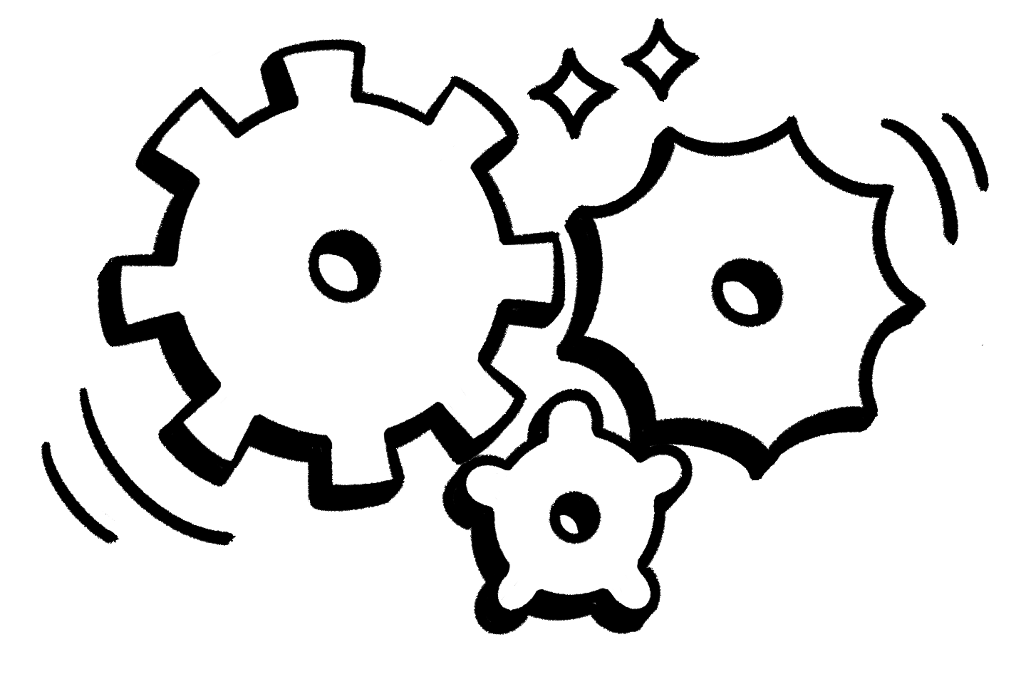 Ilustración Spot: Gears (B&W)
