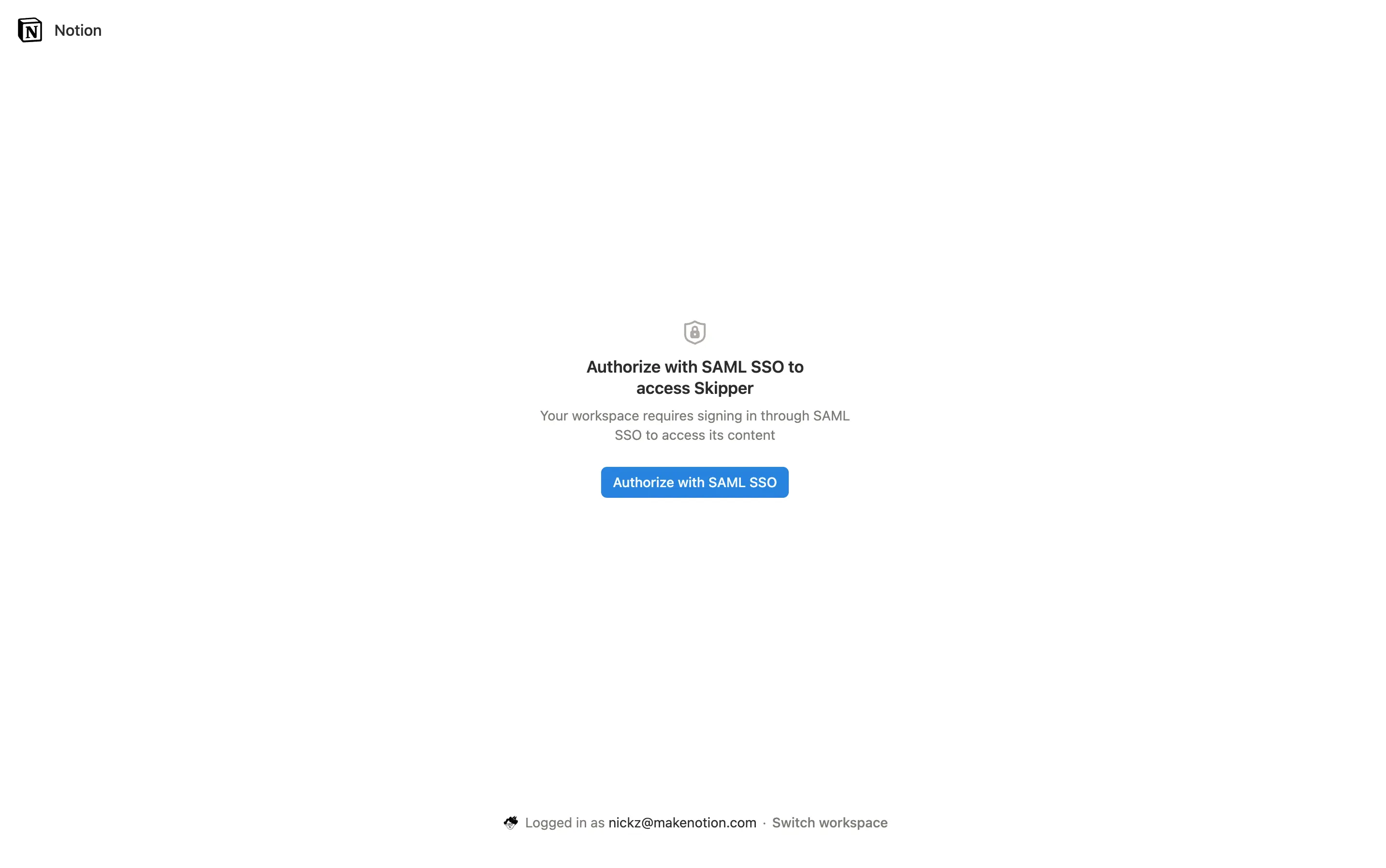 ca: pantalla de autorización saml para el espacio de trabajo
