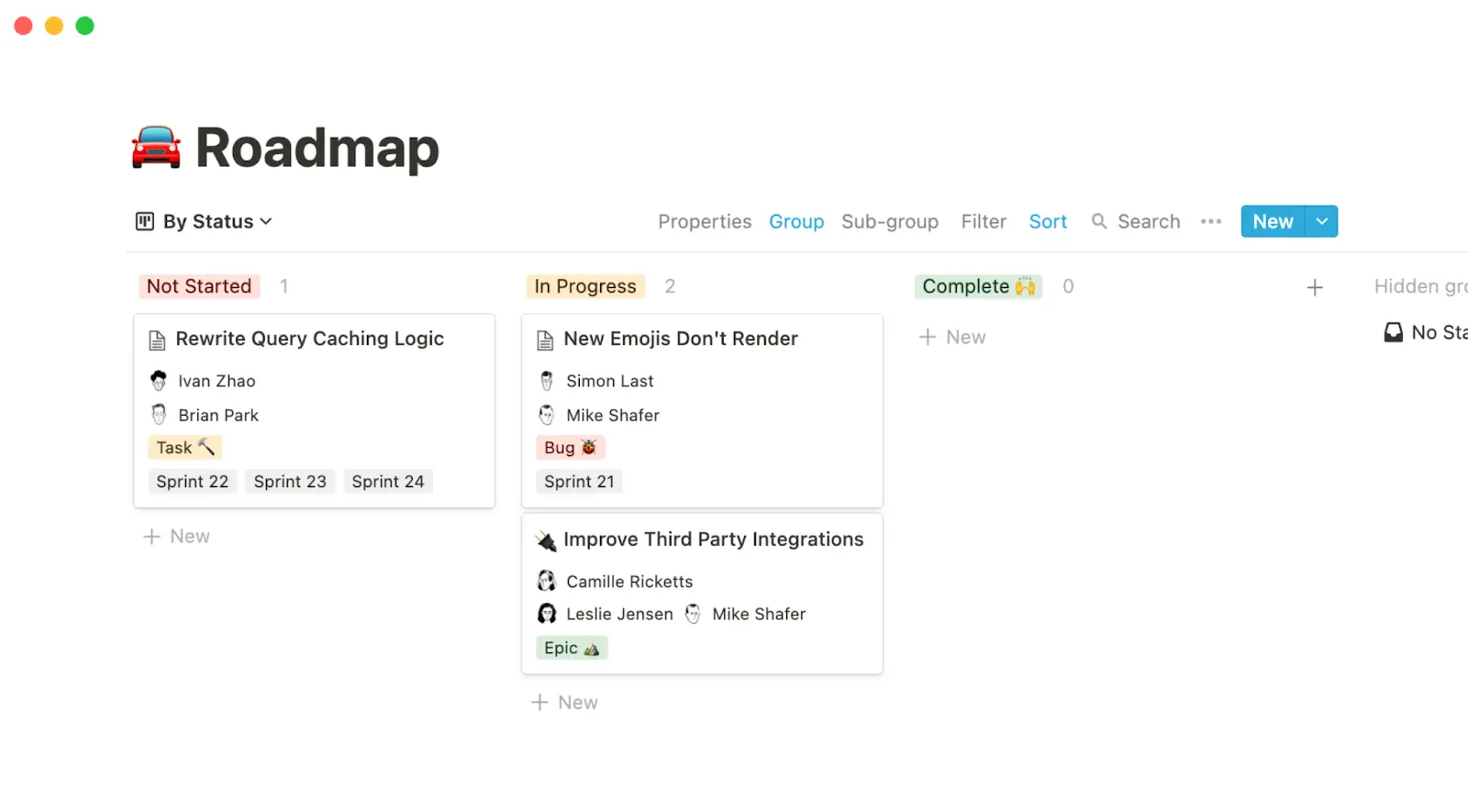 Roadmap template