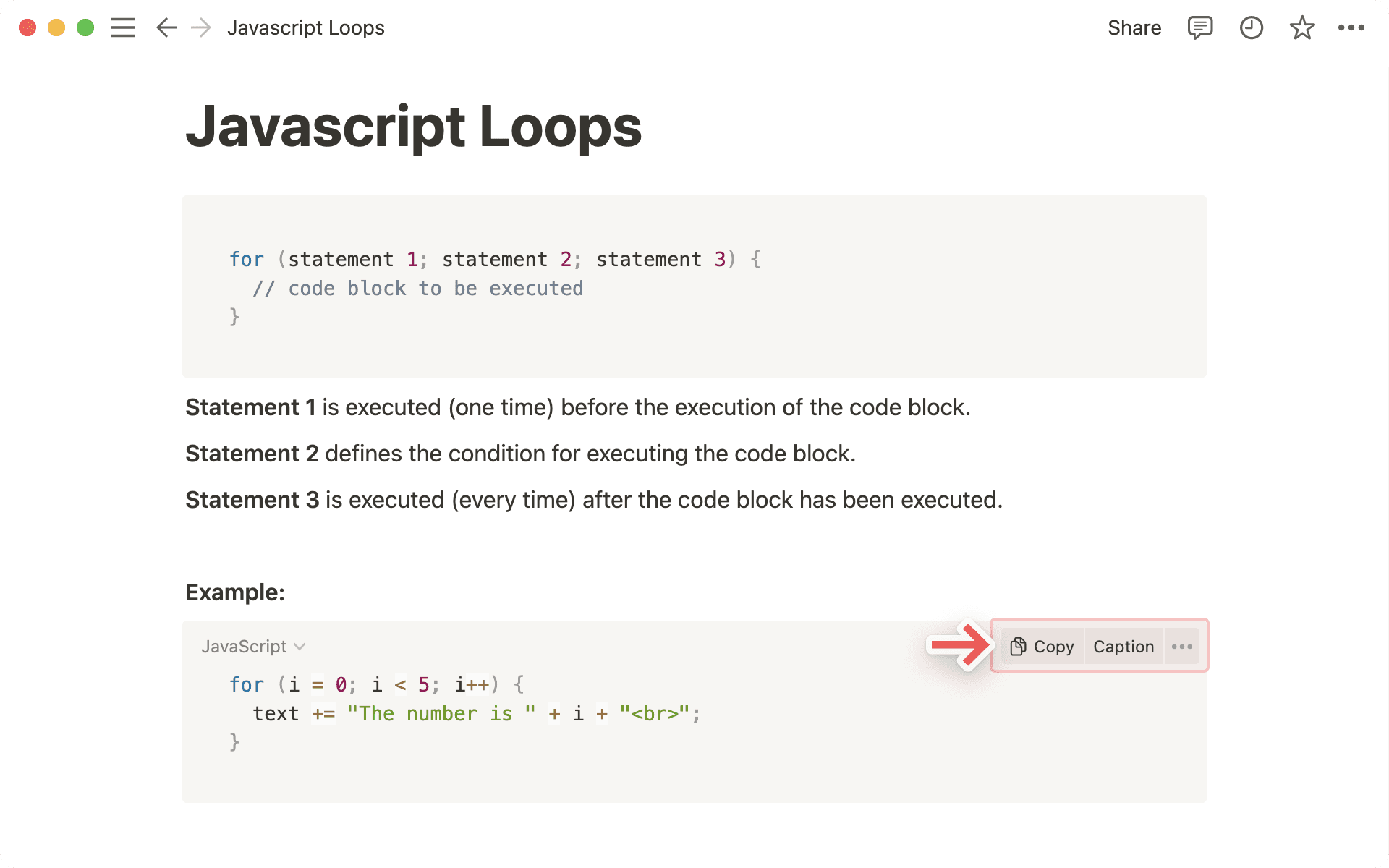 Copiar y añadir una descripción al código