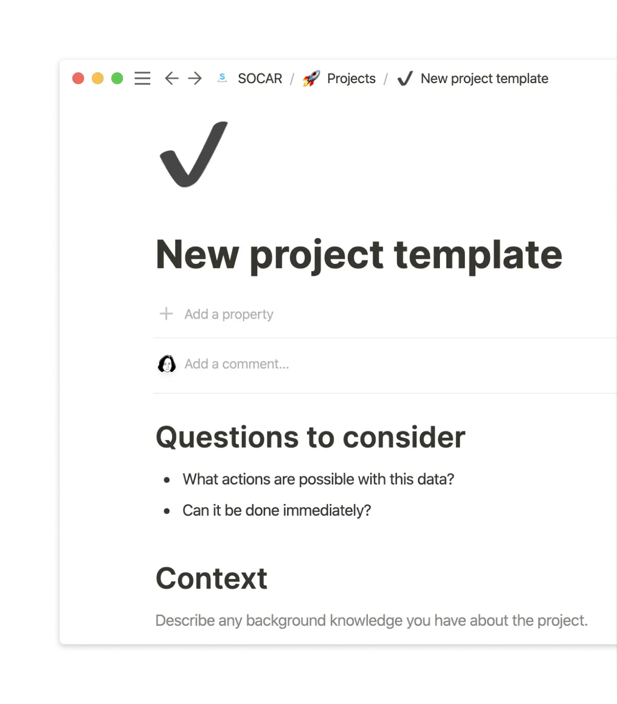Anyone can edit this template as SOCAR’s priorities change in their documentation.
