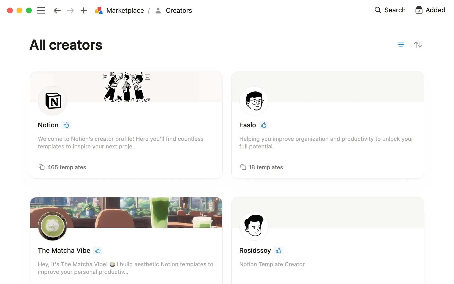 Estudia a otros creadores en Marketplace para encontrar tu nicho