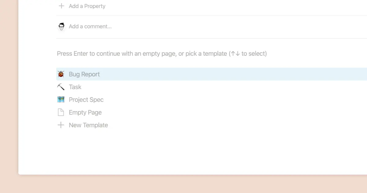 Using database templates