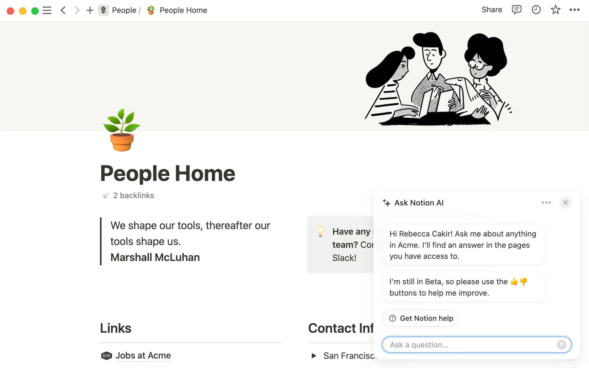 Haz clic en las estrellitas situadas en la parte inferior derecha para abrir Q&A. También encontrarás Q&A en el menú de búsqueda.