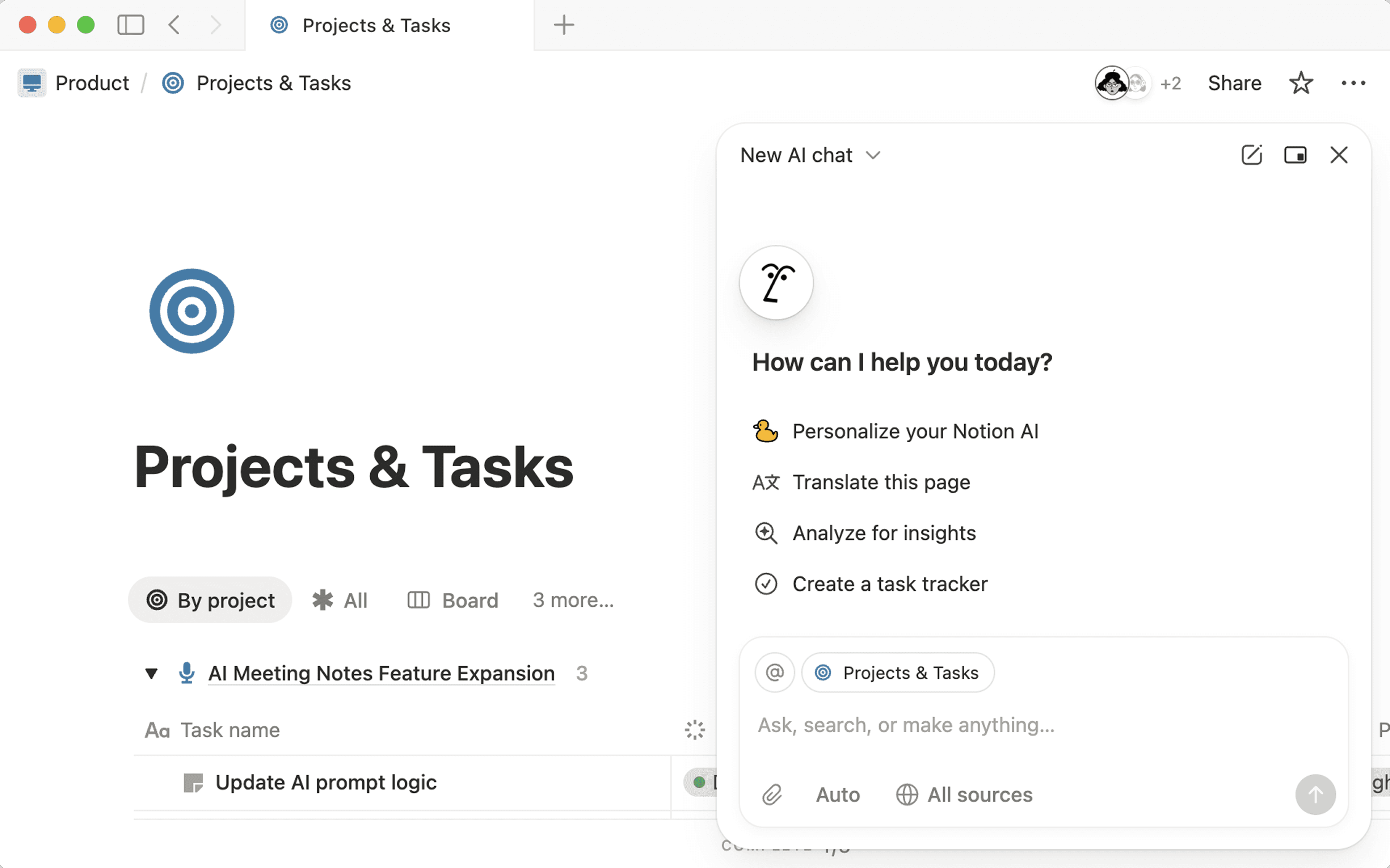 ca: interfaz de usuario del agente de notion