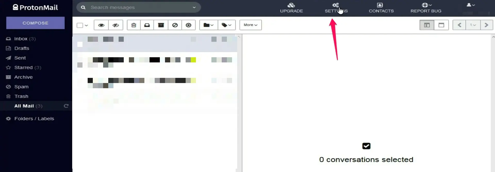 Proton Mail settings