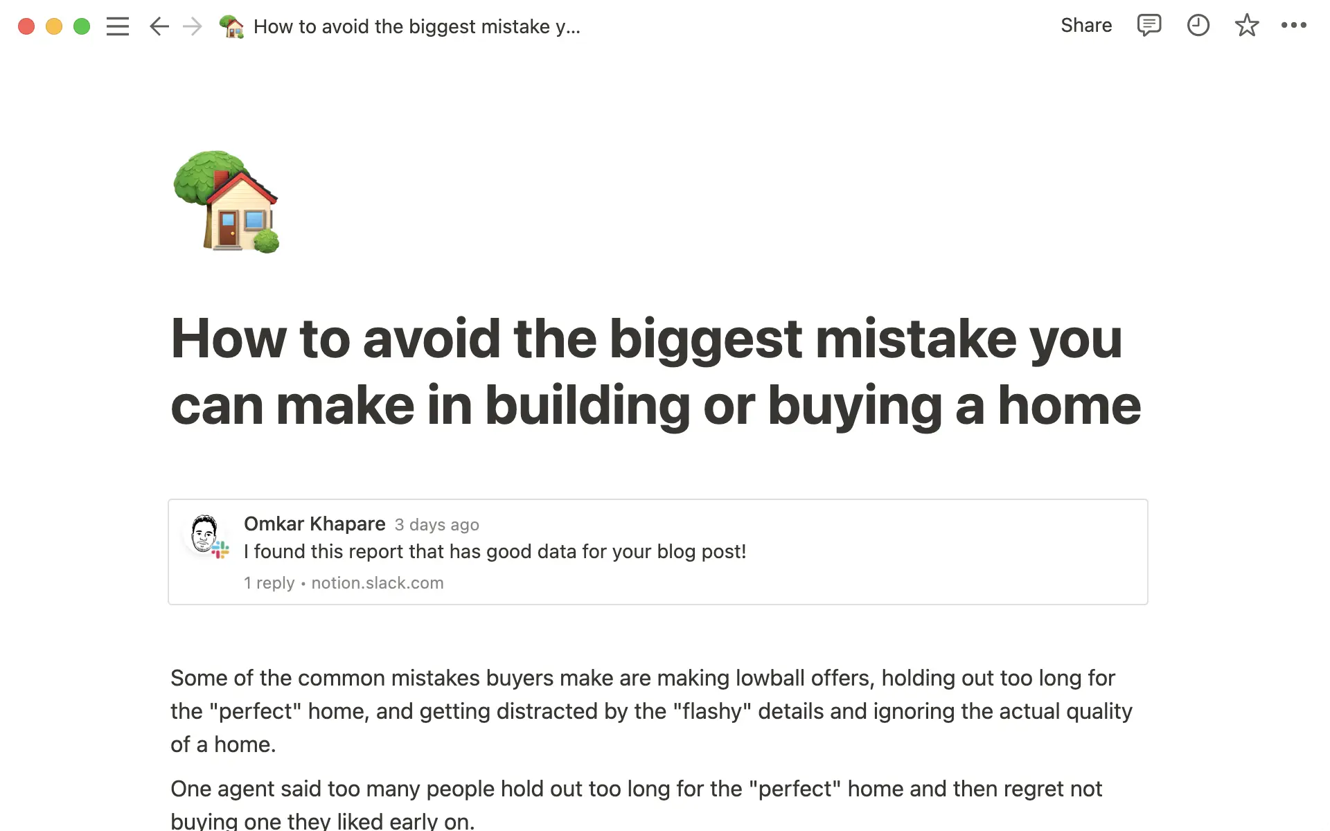 Inserta los mensajes relevantes de Slack en tus documentos.