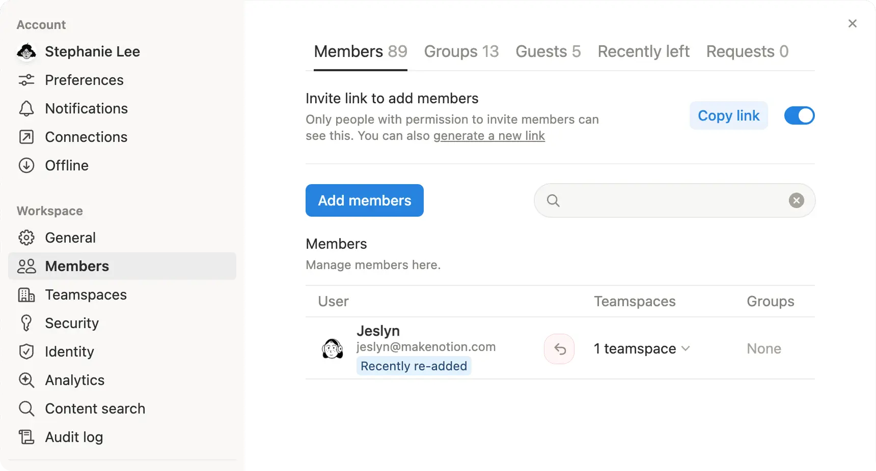 Restaurar el contenido y acceso de un usuario