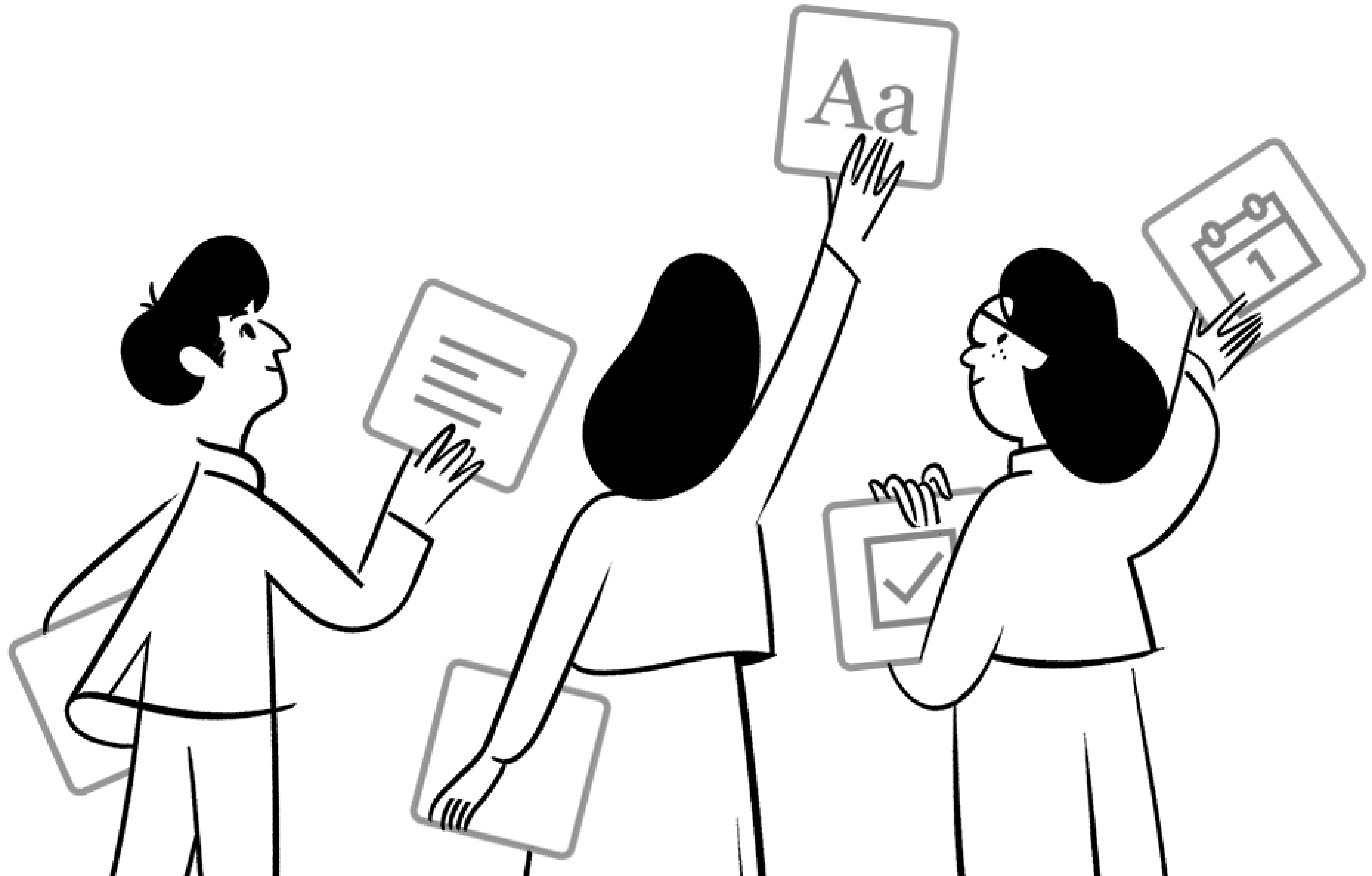 Imagen principal de personas sosteniendo tarjetas