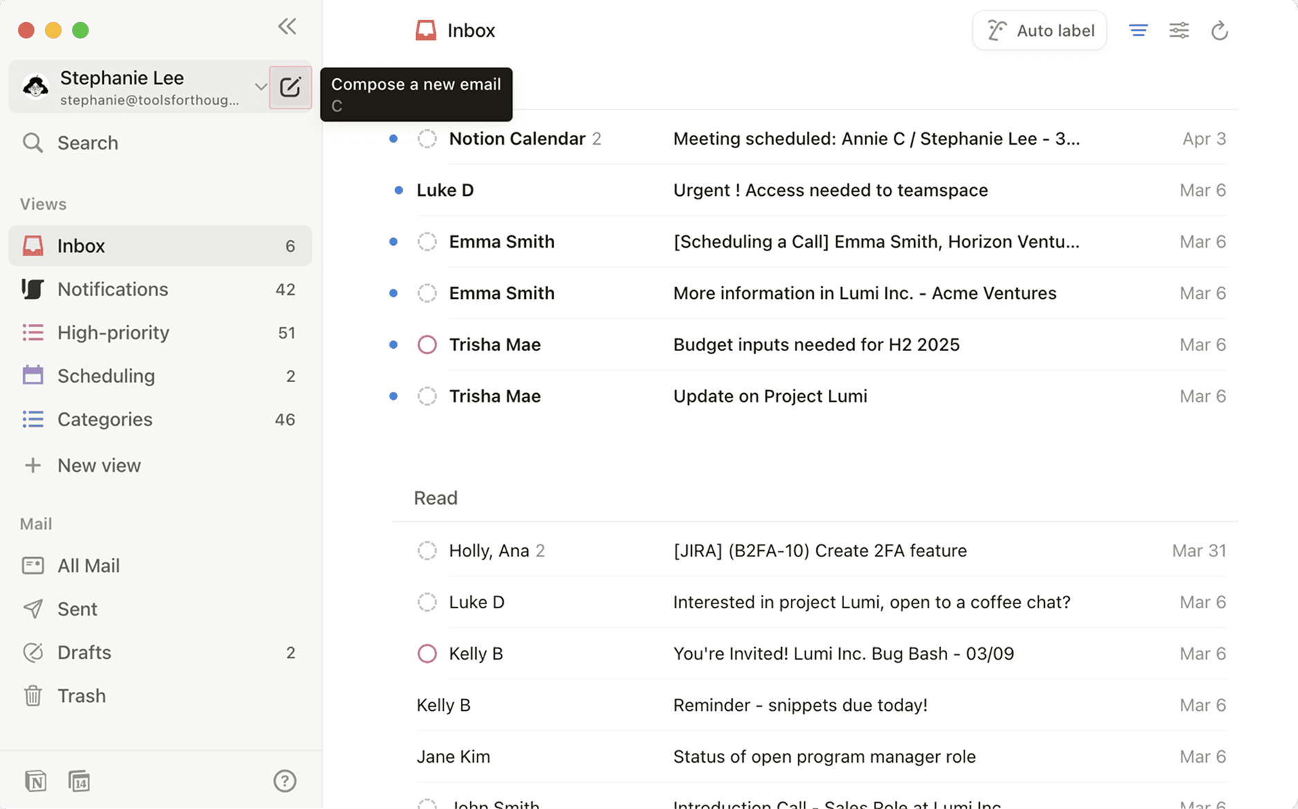 ca: punto de entrada del artículo redactar un correo