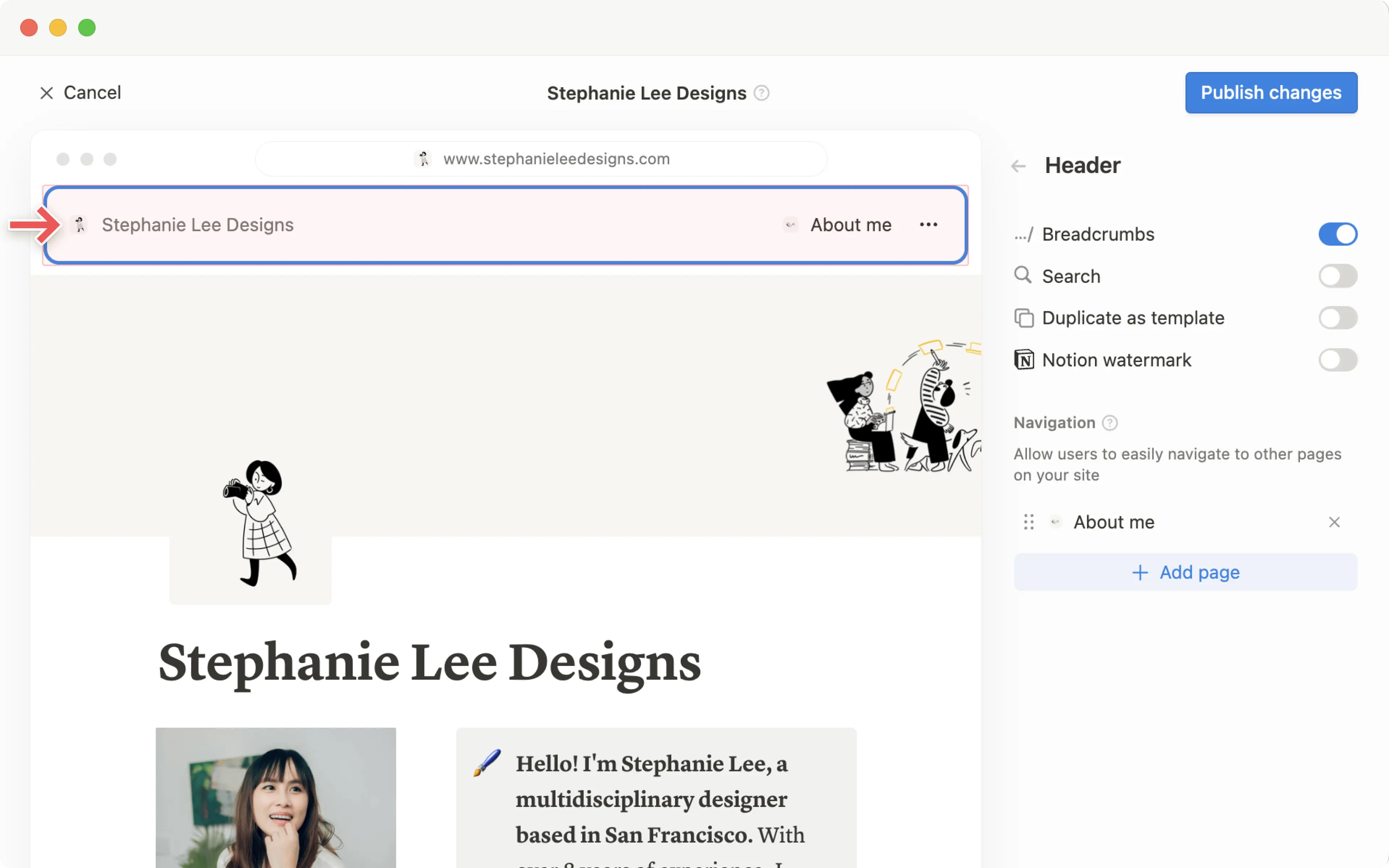 ca: cabecera personalizada del sitio