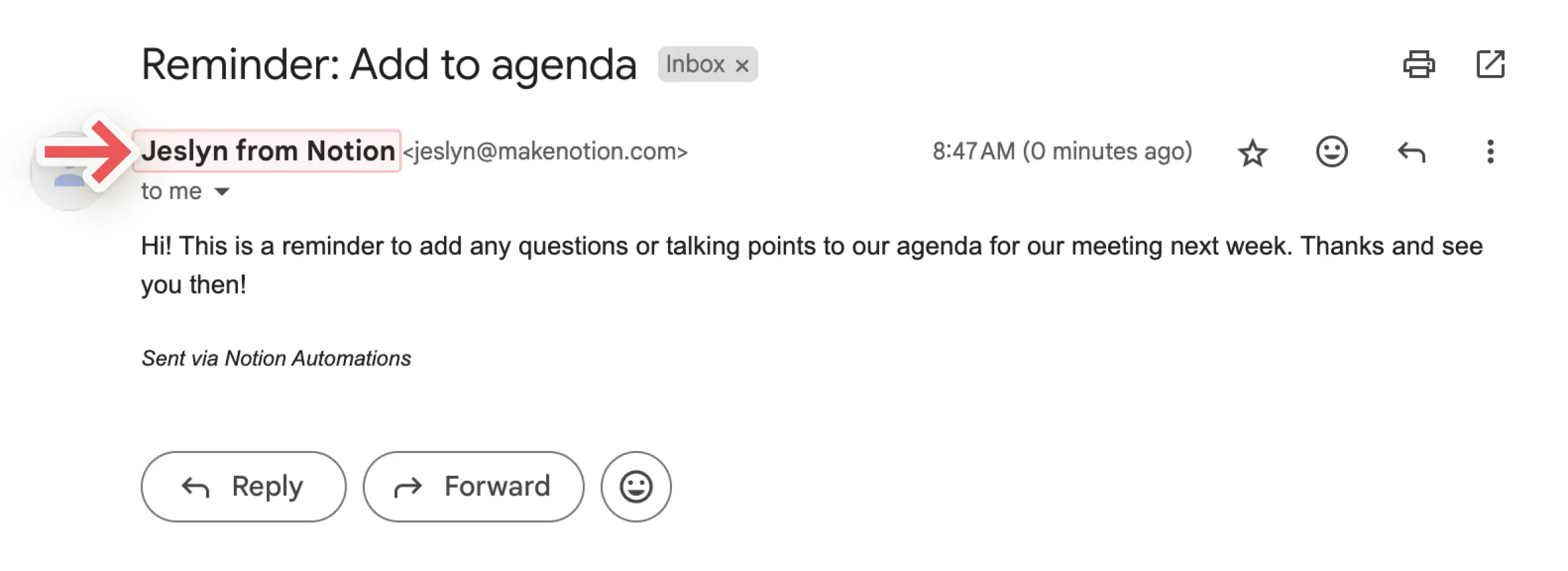 ca: nombre visible para automatización de gmail
