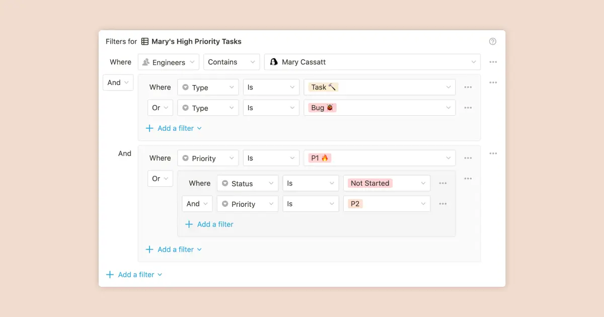 Using advanced database filters